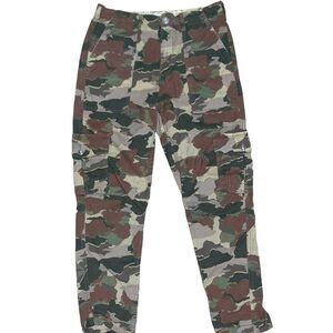 Anthropologie linen blend camo cargo military-esque uniform American pants 27